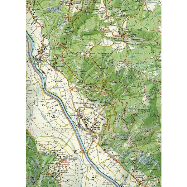 Tabacco Wandern 1 : 25 000 Lana Etschtal - Wanderkarte