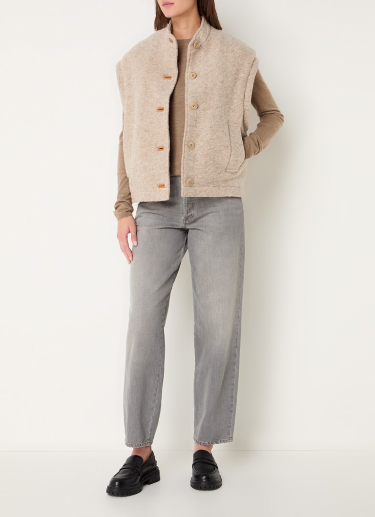 Sessùn Herria quilted body warmer in wool blend with stitching pockets