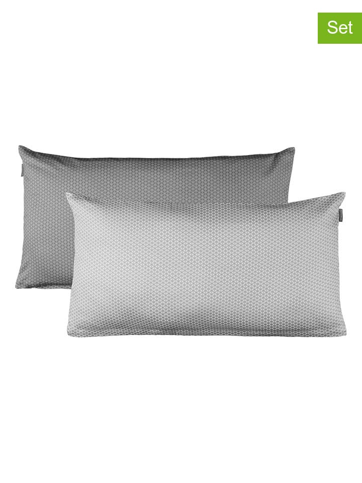 Schiesser 2er-Set: Kissenhüllen in Anthrazit/ Hellgrau günstig kaufen 40x80 cm