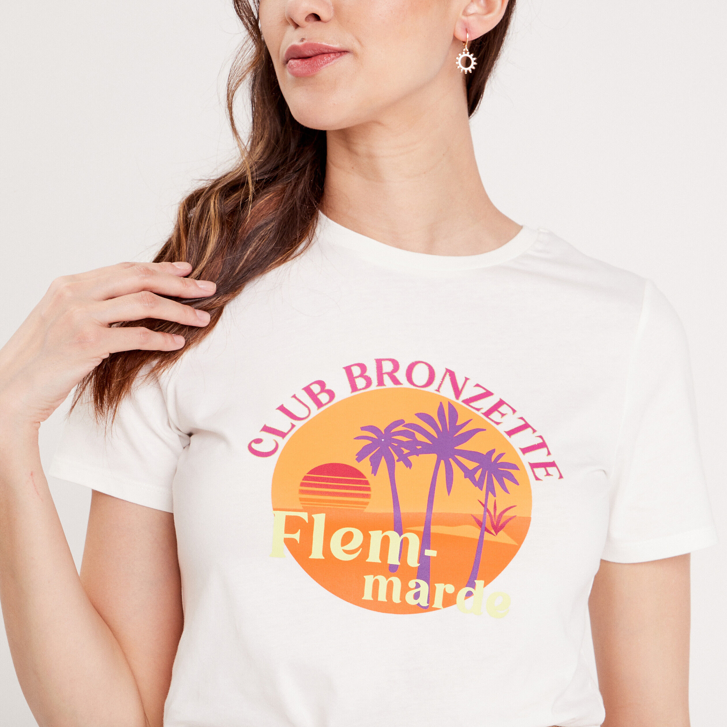 T-shirt manches courtes blanc femme | Cache Cache