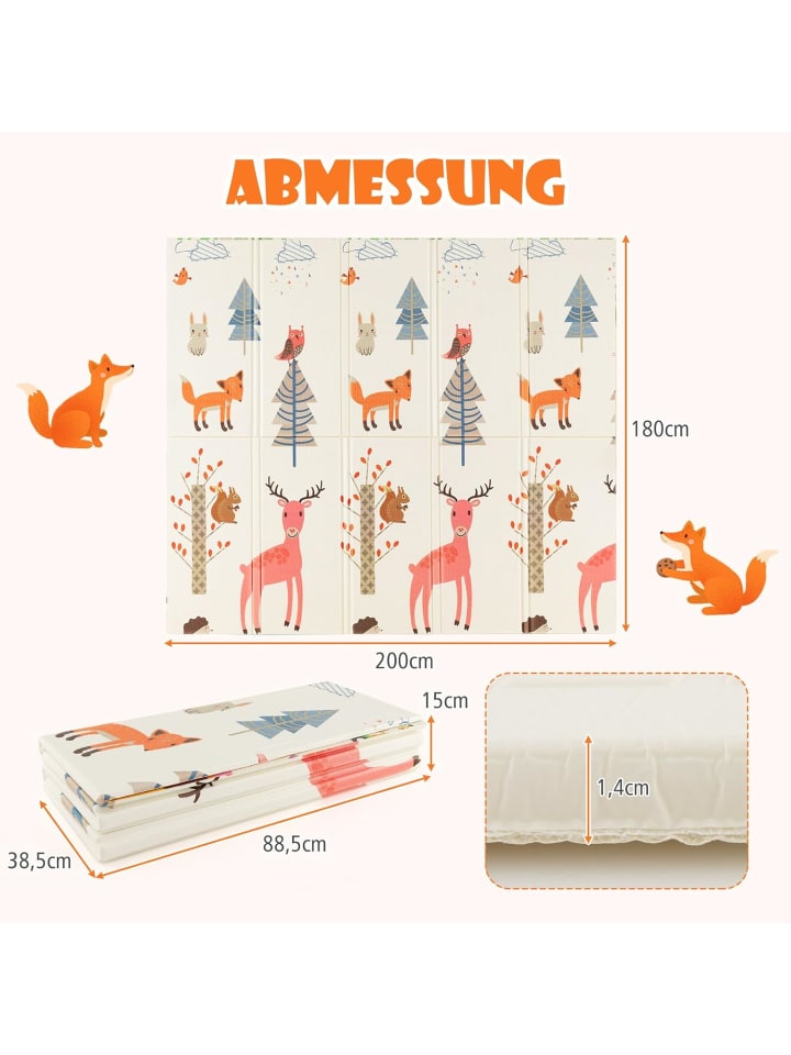 COSTWAY Spielmatte faltbar 200cm in Hellbraun günstig kaufen onesize