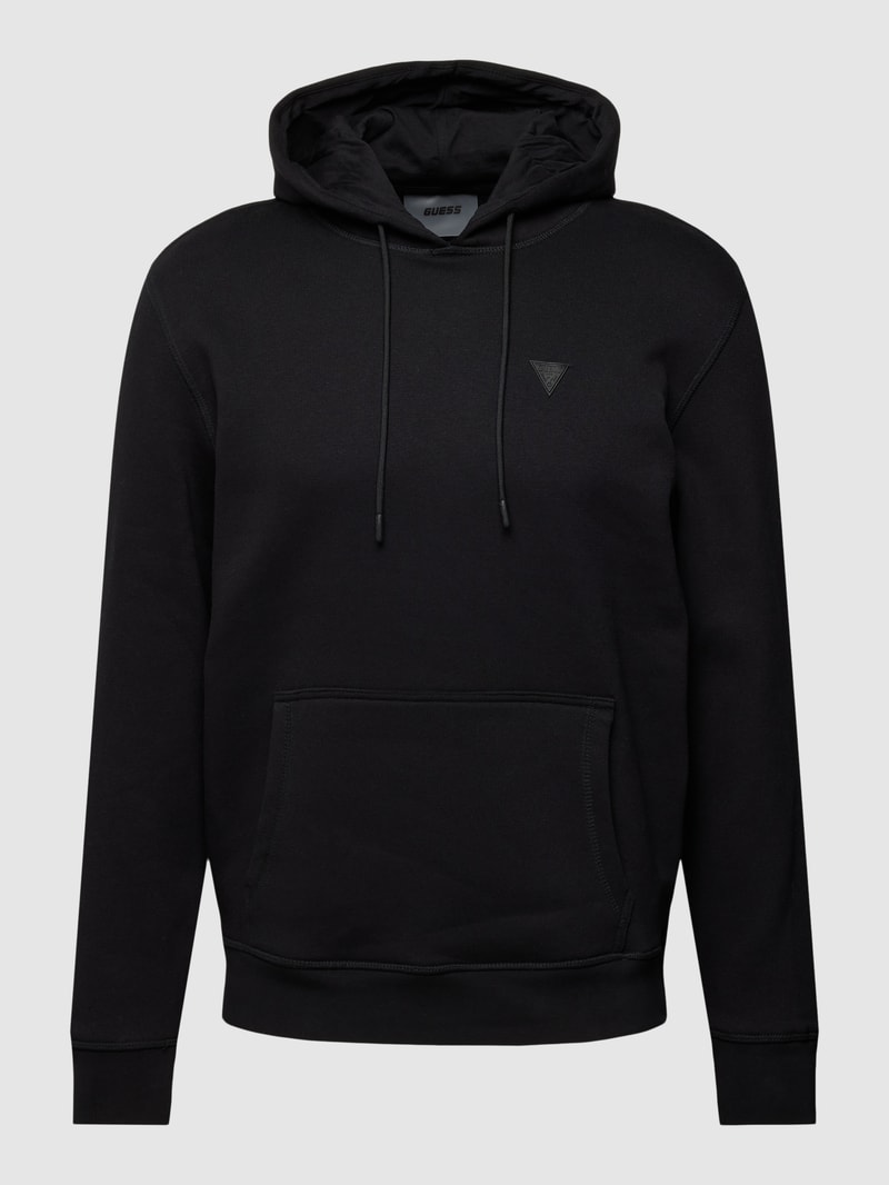 Hoodie mit Label-Detail Modell 'ALDWIN ' in schwarz