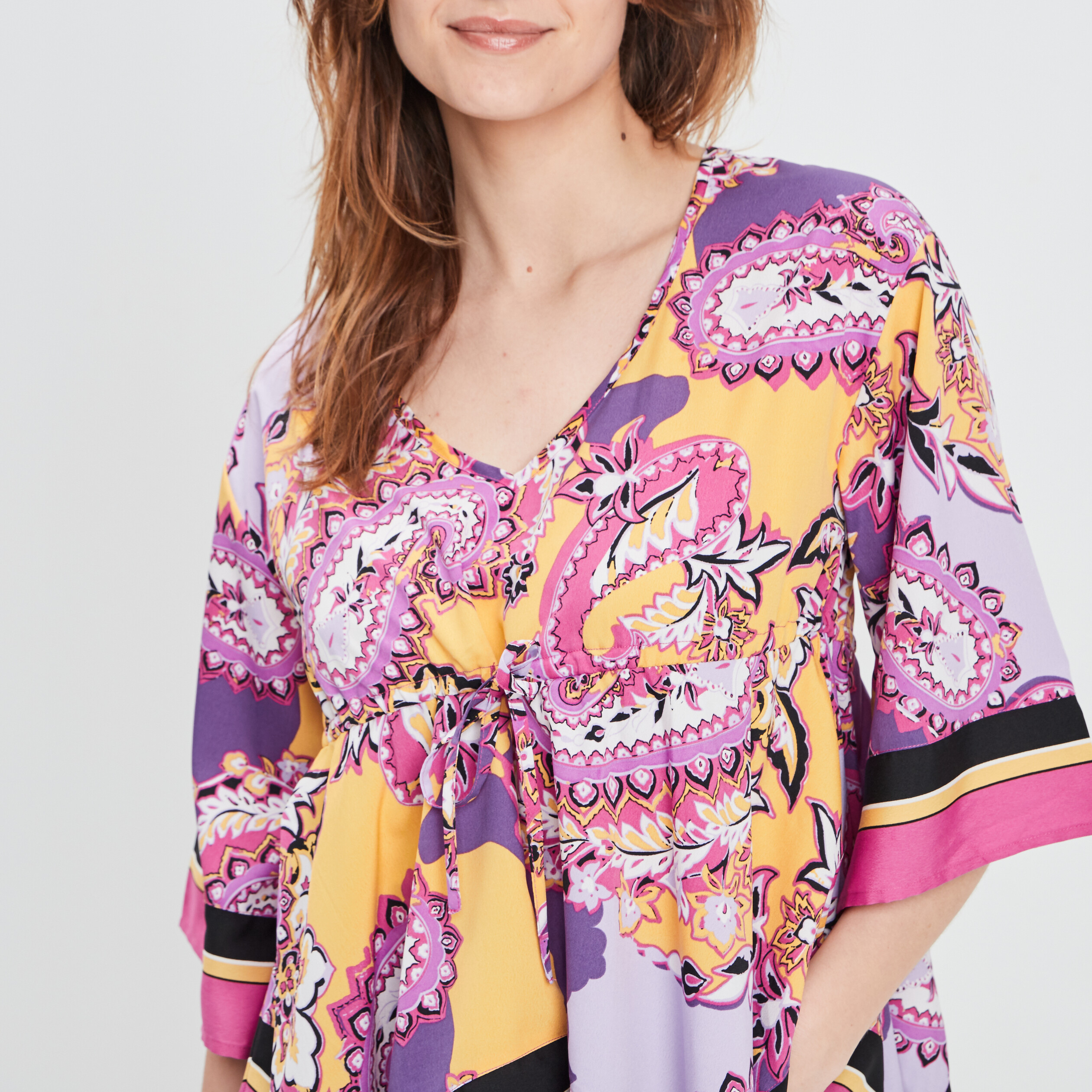Blouse manches 3 4 violet femme | La Halle
