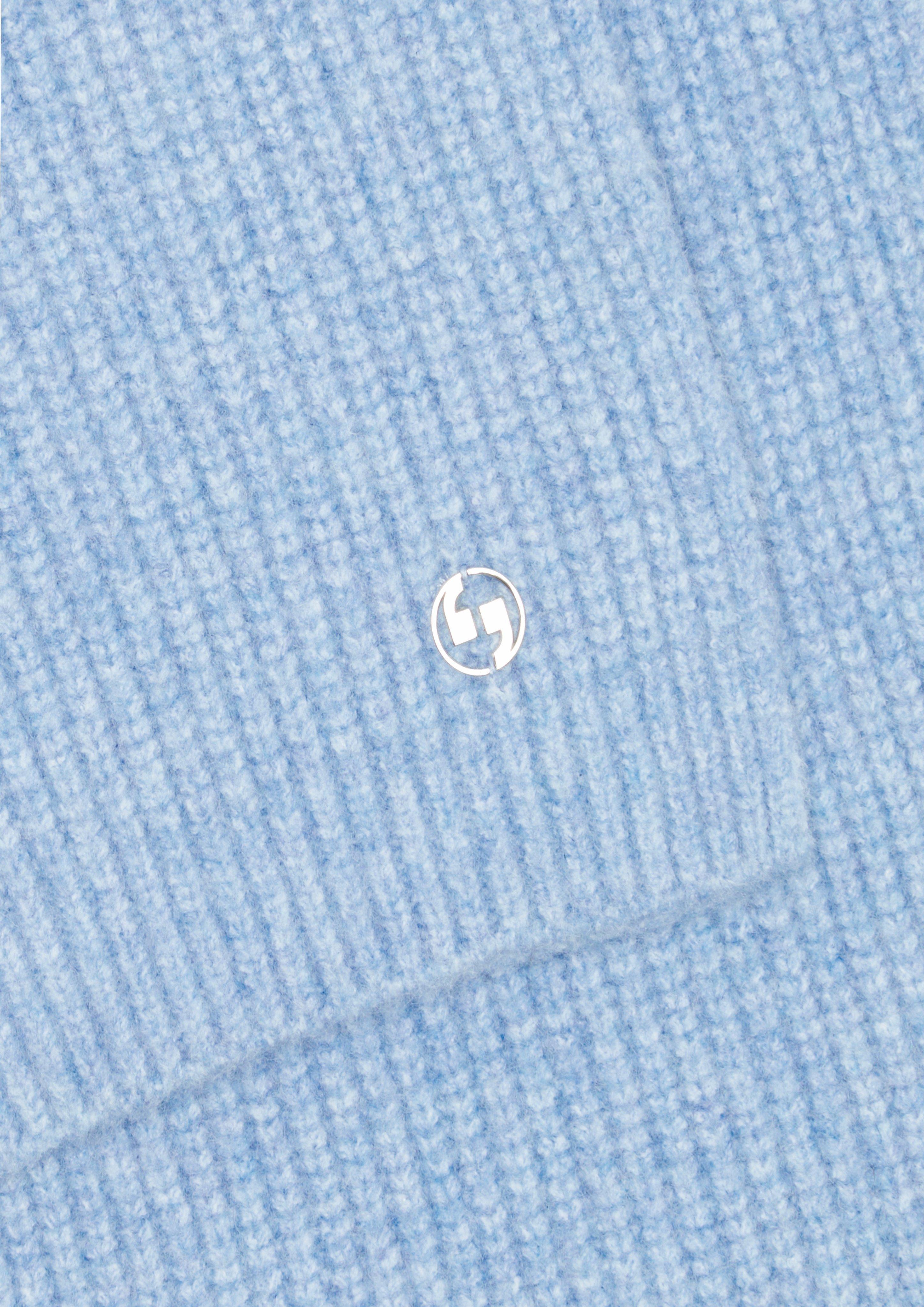 Strick-Schal aus Wollmix - himmelblau