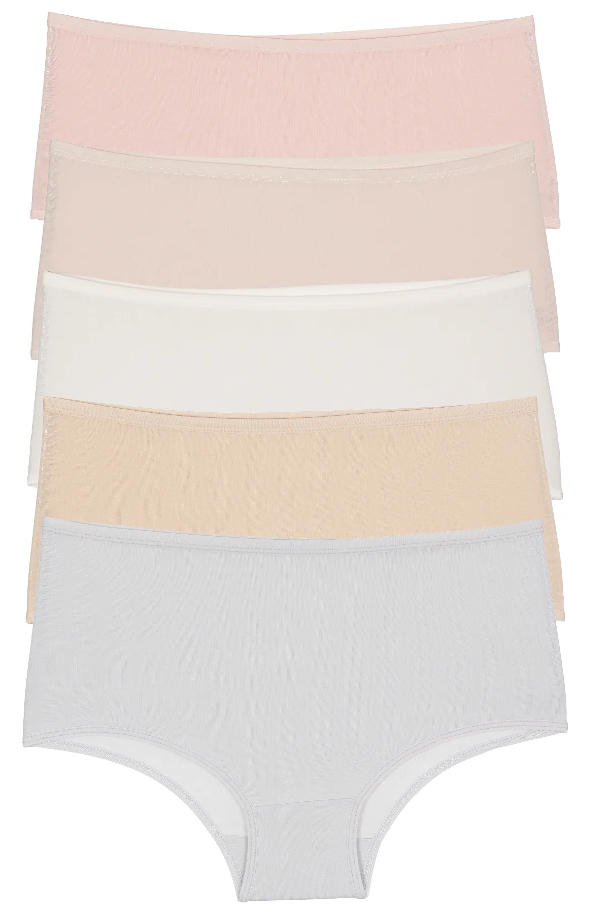 Nicoletta  Damen Slips 5er Pack Hohe Taille ECRU