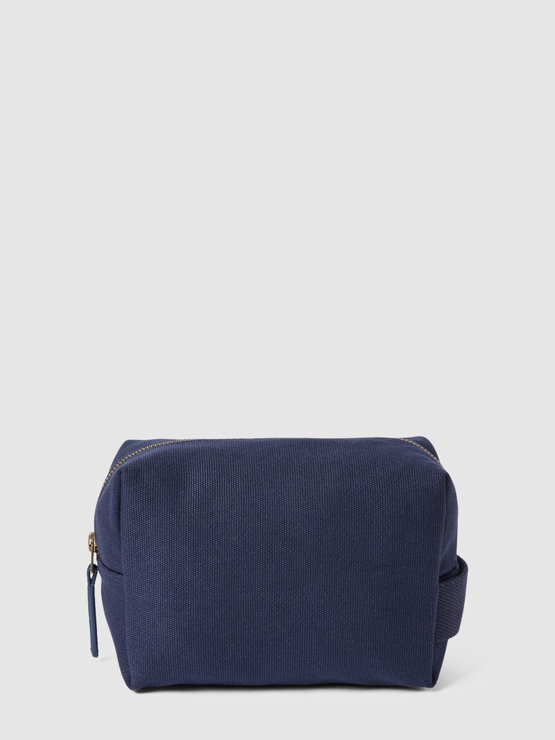 Kulturtasche mit Label-Stitching Modell 'COLOR SHIELD' in marineblau