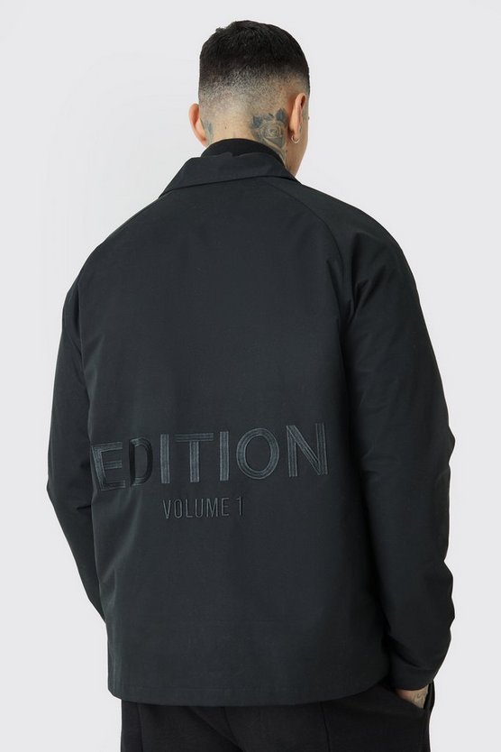 Tall bestickte Twill-Jacke