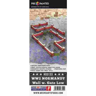 WW2 Normandy Wall w. Gate (low)  (PREPAINTED)
