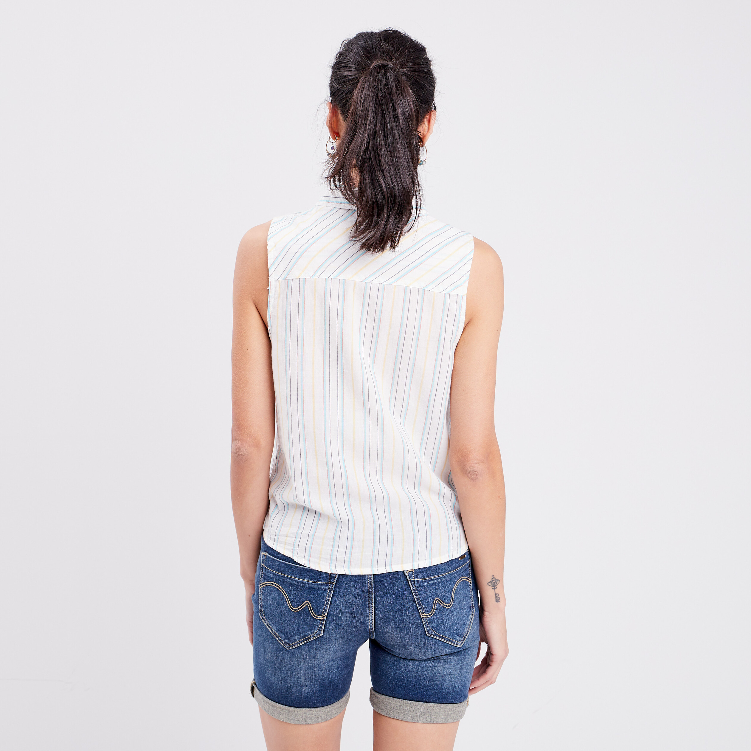 Chemise sans manches bleu femme | La Halle