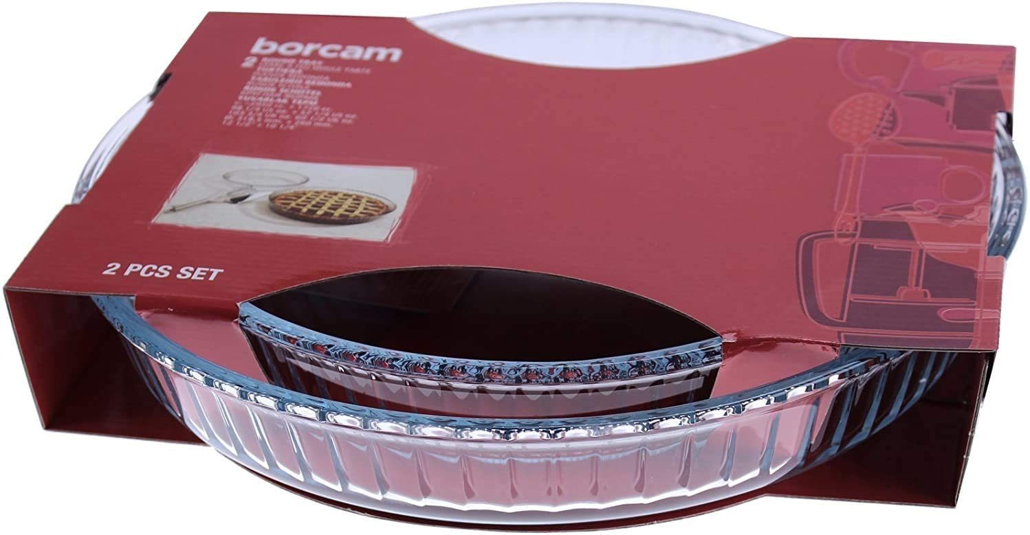 Pasabahce Auflaufform PB-159022 2-tlg. Borcam Auflaufformen, Rund, 1 x Ø 26 cm Höhe: 5cm 1 x Ø 32 cm Höhe: 5,5cm Spülmaschinen-, Mikrowellen-, Backofen- und Eisschrankgeeignet, (2-St)