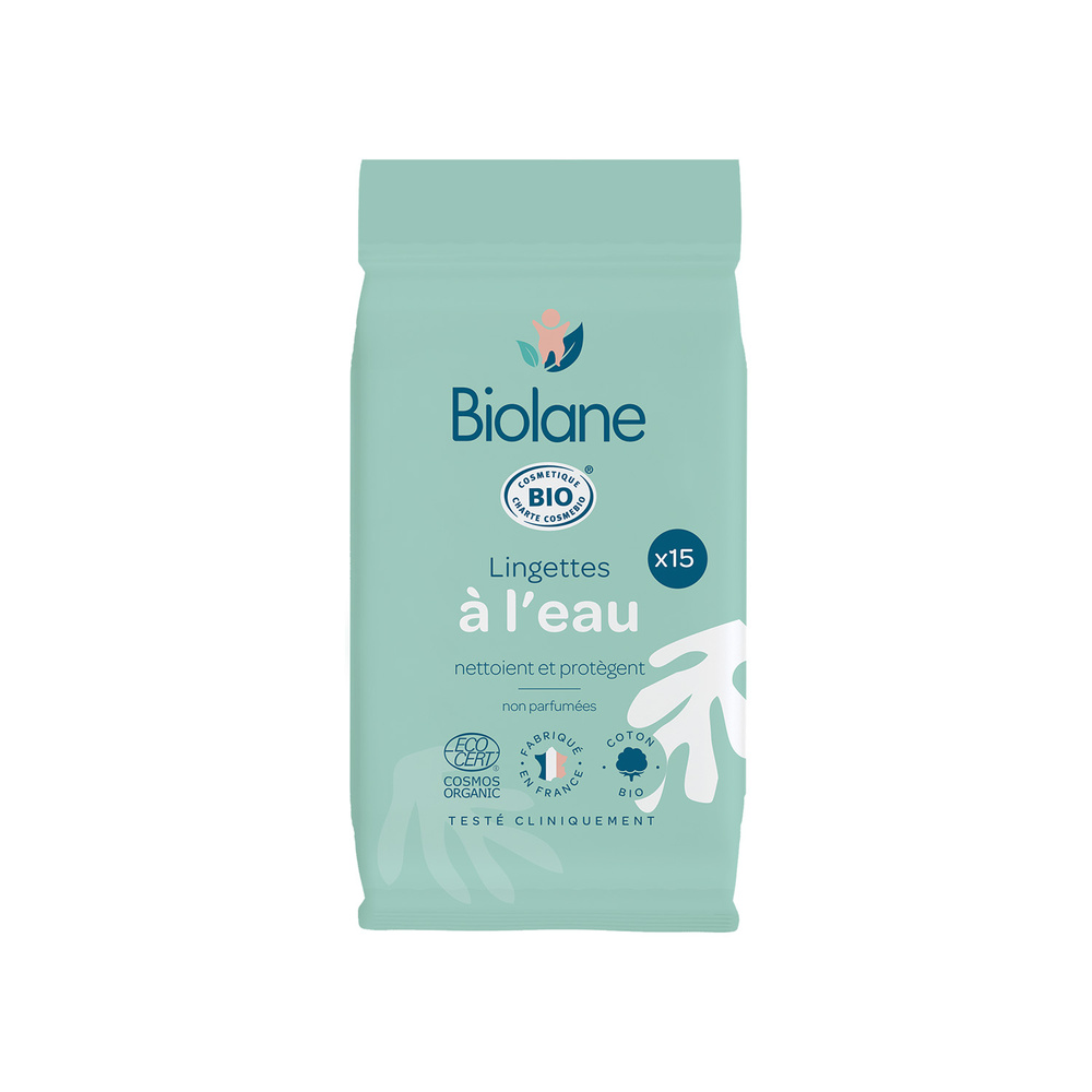 biolane Lingettes pocket nettoyante à l'eau BIOX15 Lingettes