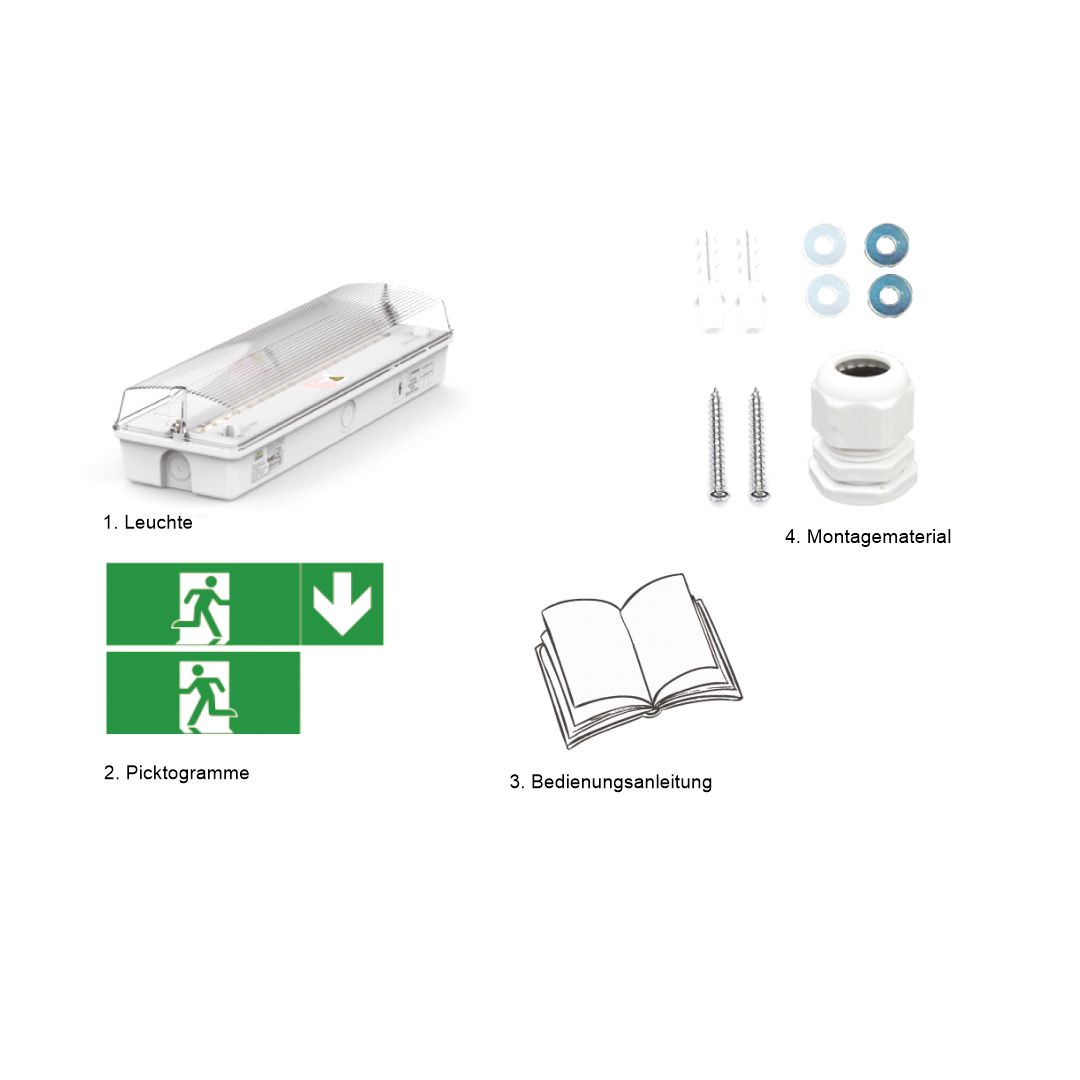 ENOVALITE LED-Fluchtwegleuchte mit Fernbedienung