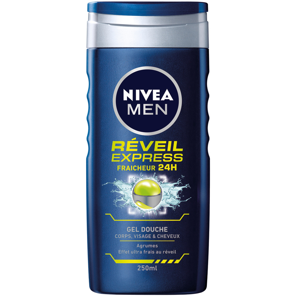 nivea REVEIL EXPRESS - Gel douche 3en1 visagecorps&cheveux Shampoing douche homme