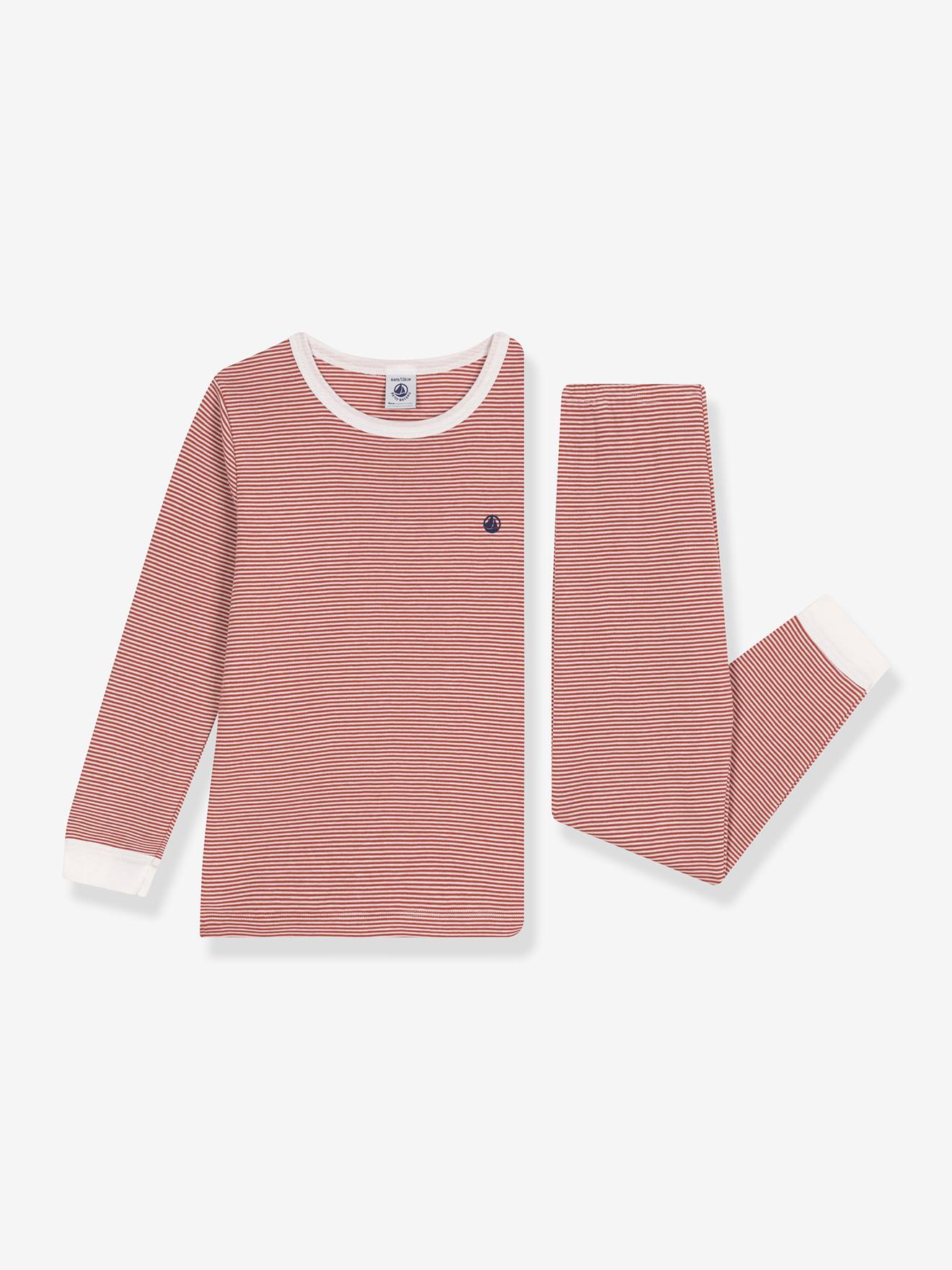 Petit Bateau Geringelter Kinder Schlafanzug PETIT BATEAU - rot gestreift