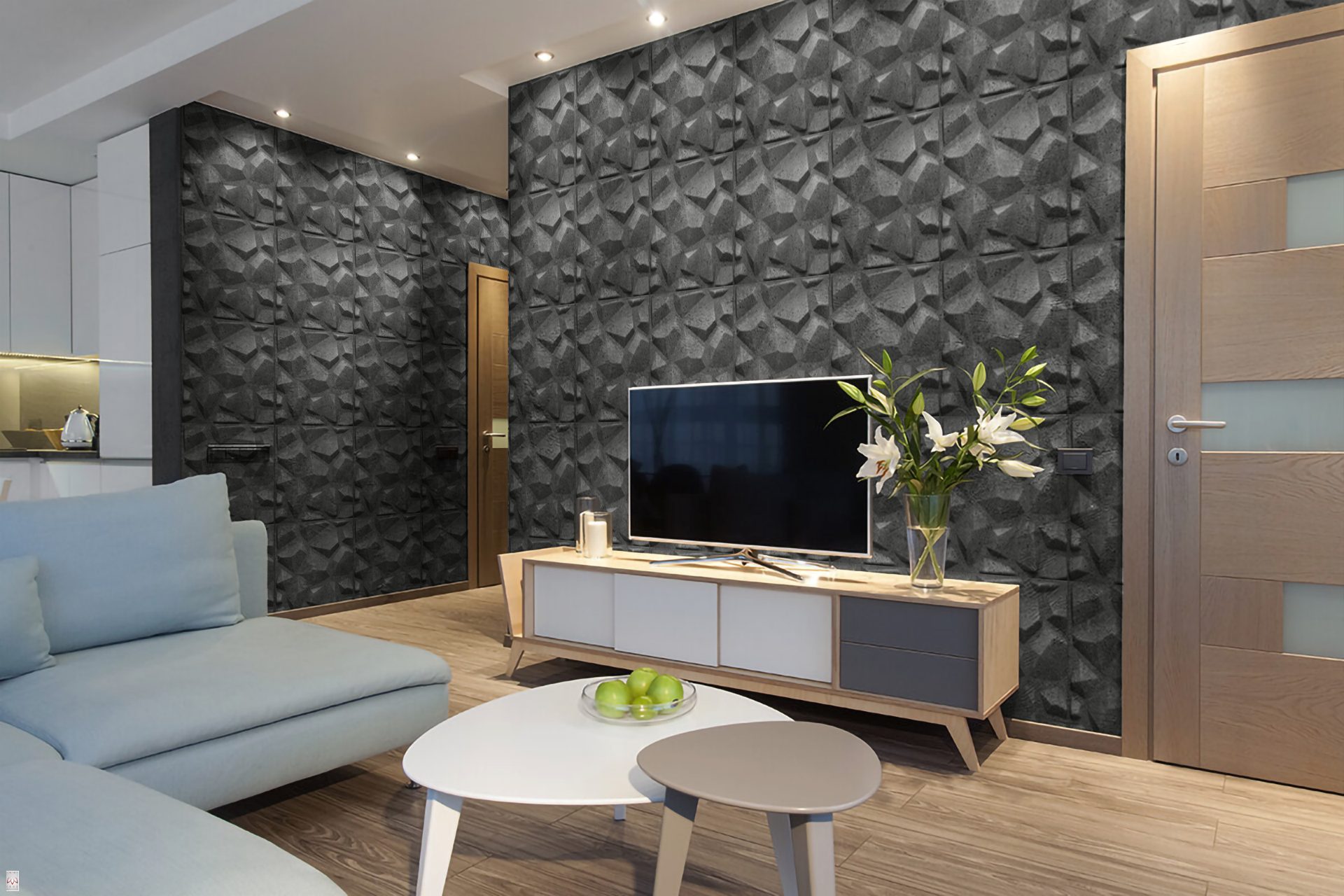 IKHEMalarka 3D Wandpaneel 4m²/16PCS Wandverkleidung Deckenpaneele POLYSTYROL Betonlook, BxL: 50,00x50,00 cm, 0,50 qm