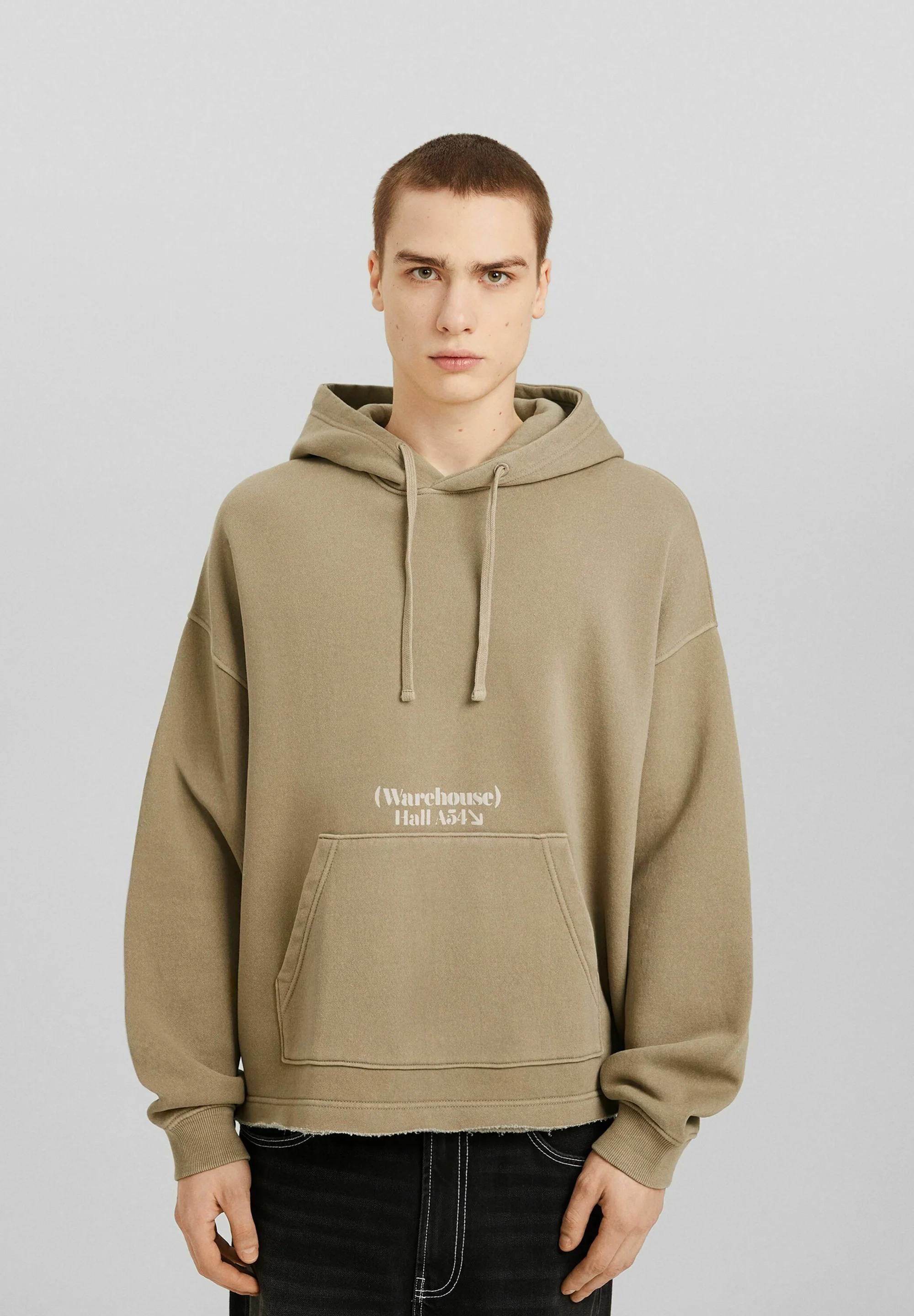 Bershka CROPPED CON EFECTO DESVANECIDO - Sudadera con capucha