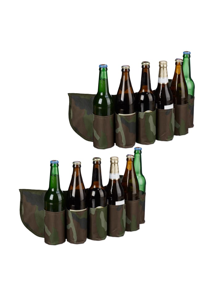 relaxdays 2x Biergürtel in Grün/ Braun günstig kaufen onesize