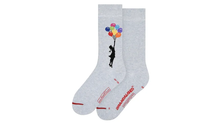 MuseARTa Unisex Socken Banksy Graffiti - Girl Floating Away BLUE