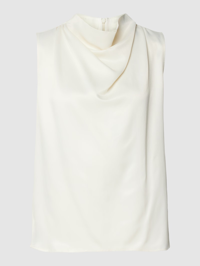 Blusenshirt mit Stehkragen in weiß