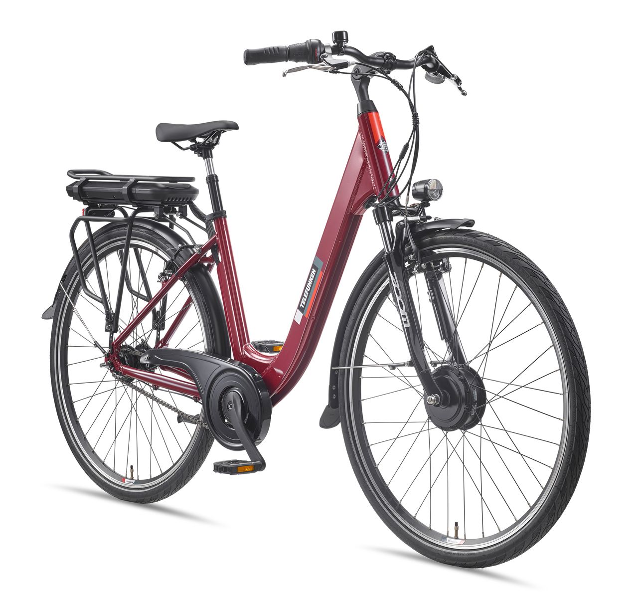 Telefunken City E-Bike RC845 Multitalent mit 7-Gang Shimano Nabenschaltung, Weinrot