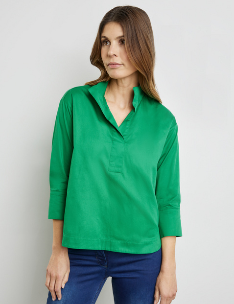 3/4 Arm Bluse mit Quetschfalte