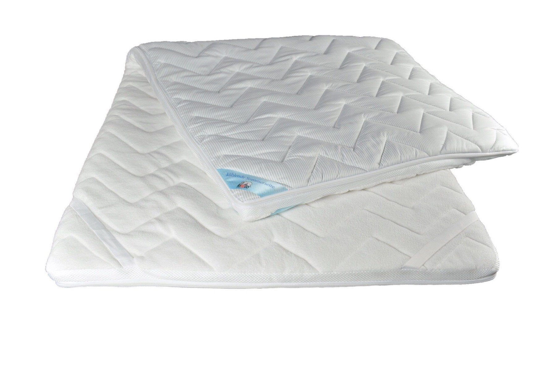 Topper Topper Hannes Top Cool, RIBECO, 4 cm hoch, Viscoschaum, (Wendetopper mit kühlendem Effekt, 4 cm hoch), Matratzenauflage Matratzenschoner Allergikergeeignet