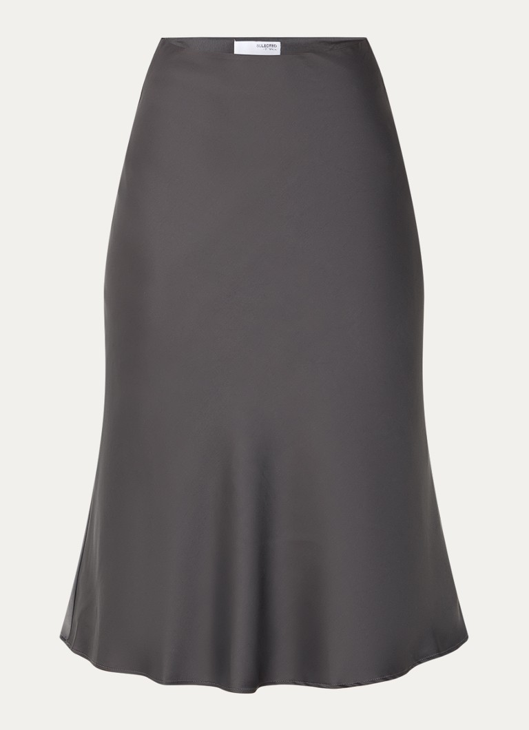 Jupe midi en satin Lena de la collection Femme Selected