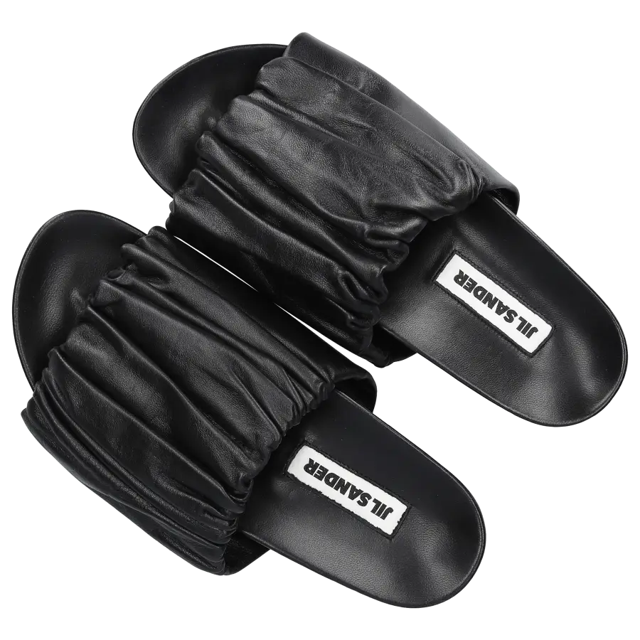 Jil Sander - Sandalen RUCHED Kalbsleder - schwarz