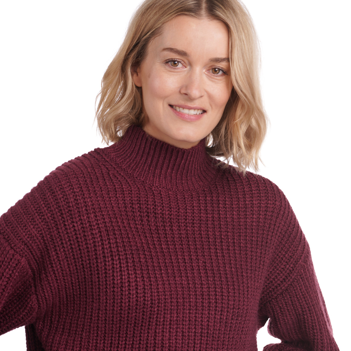 Damen Strickpullover mit Stehkragen