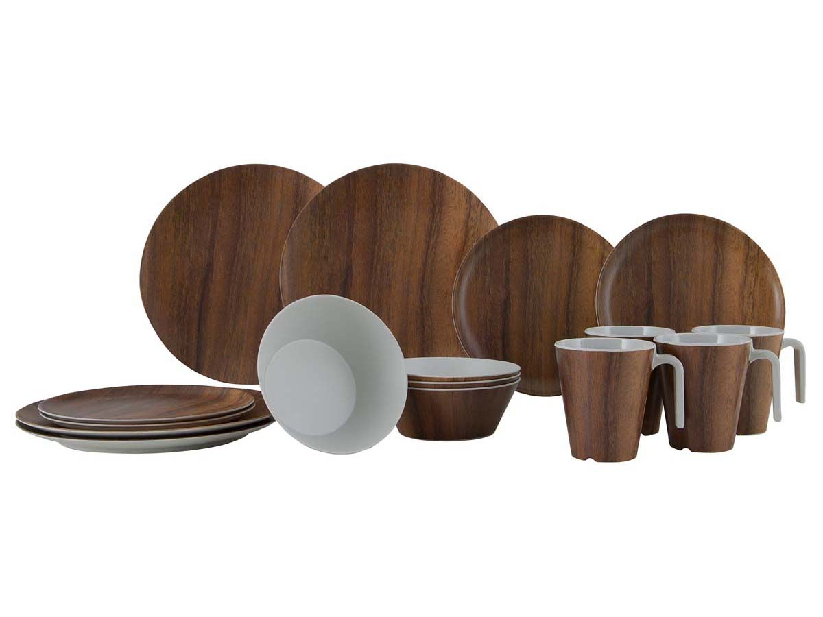 Gimex Nature Line Wood Geschirr 16-teiliges Geschirrset