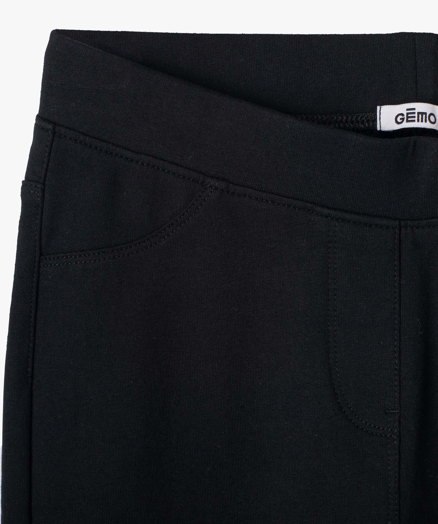 Tregging fille avec large taille élastiquée noir | GEMO