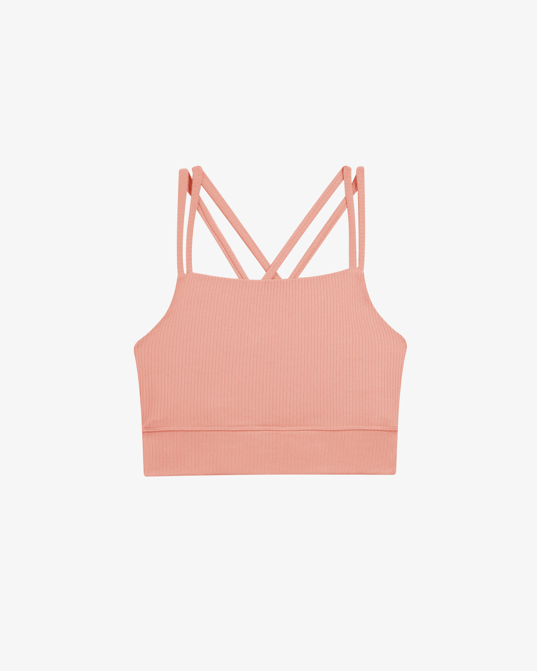 Ribbed bra with thin straps