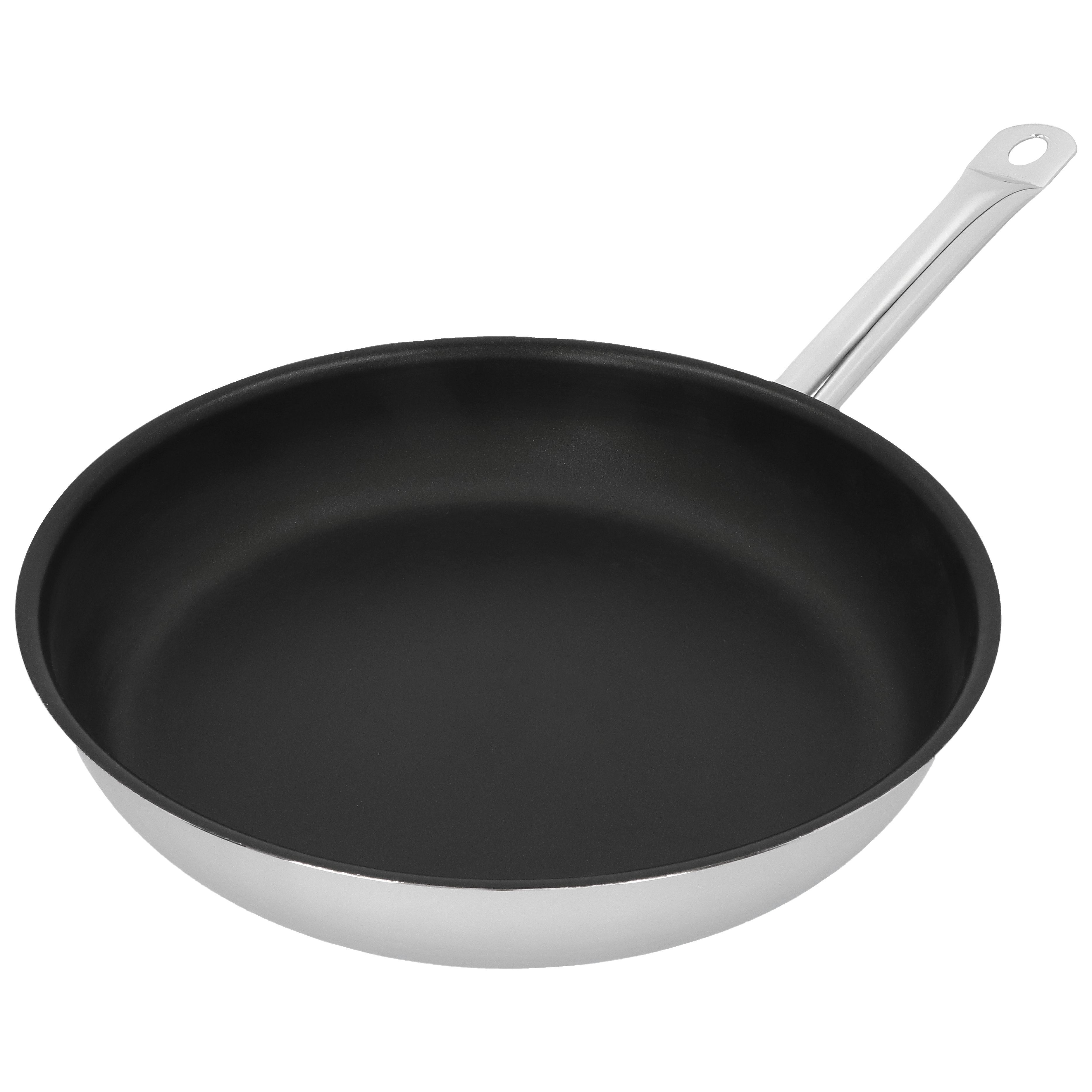 Bratpfanne 32 cm, 18/10 Edelstahl, Silber-Schwarz