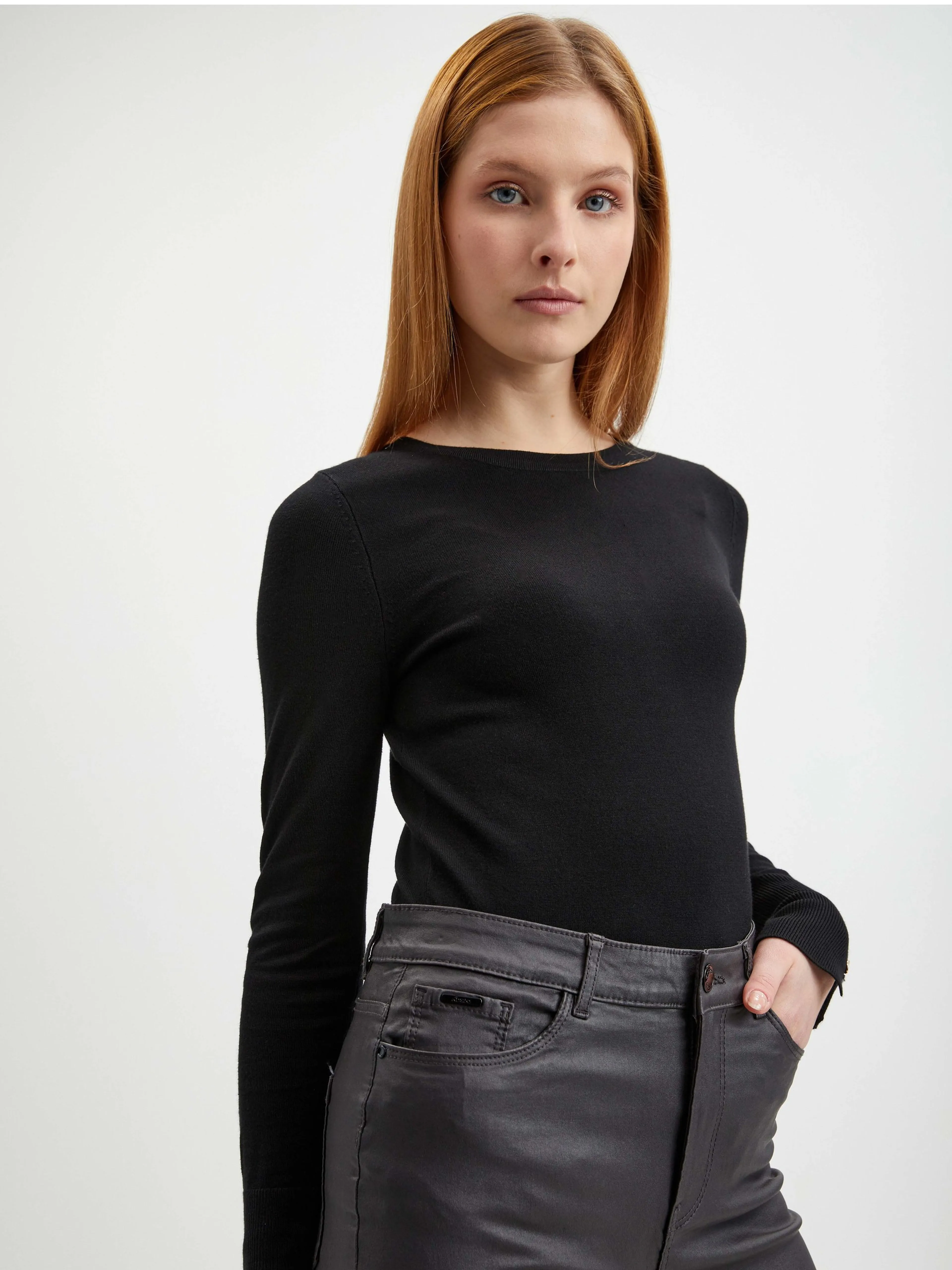 Graue Damen Kunstlederhose ORSAY