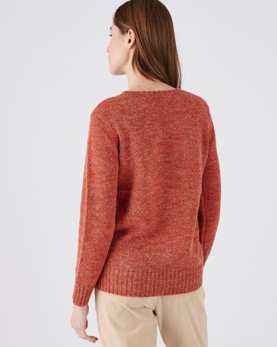 Pull col rond, maille chinée chaude Thermolactyl