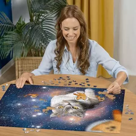 Puzzle 1500 Teile - Katzen fliegen im Weltall