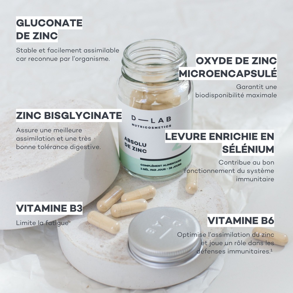 D-Lab Nutricosmetics Absolu de Zinc Compléments alimentaires
