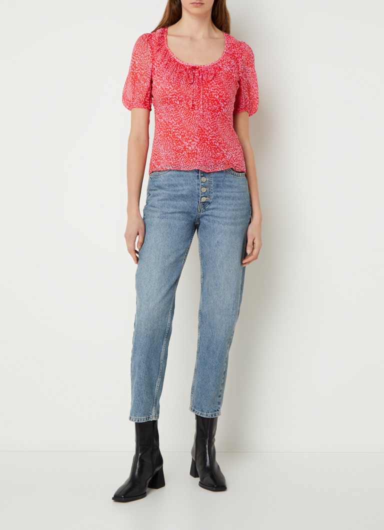 Svilpes Top met print en gestrikt detail