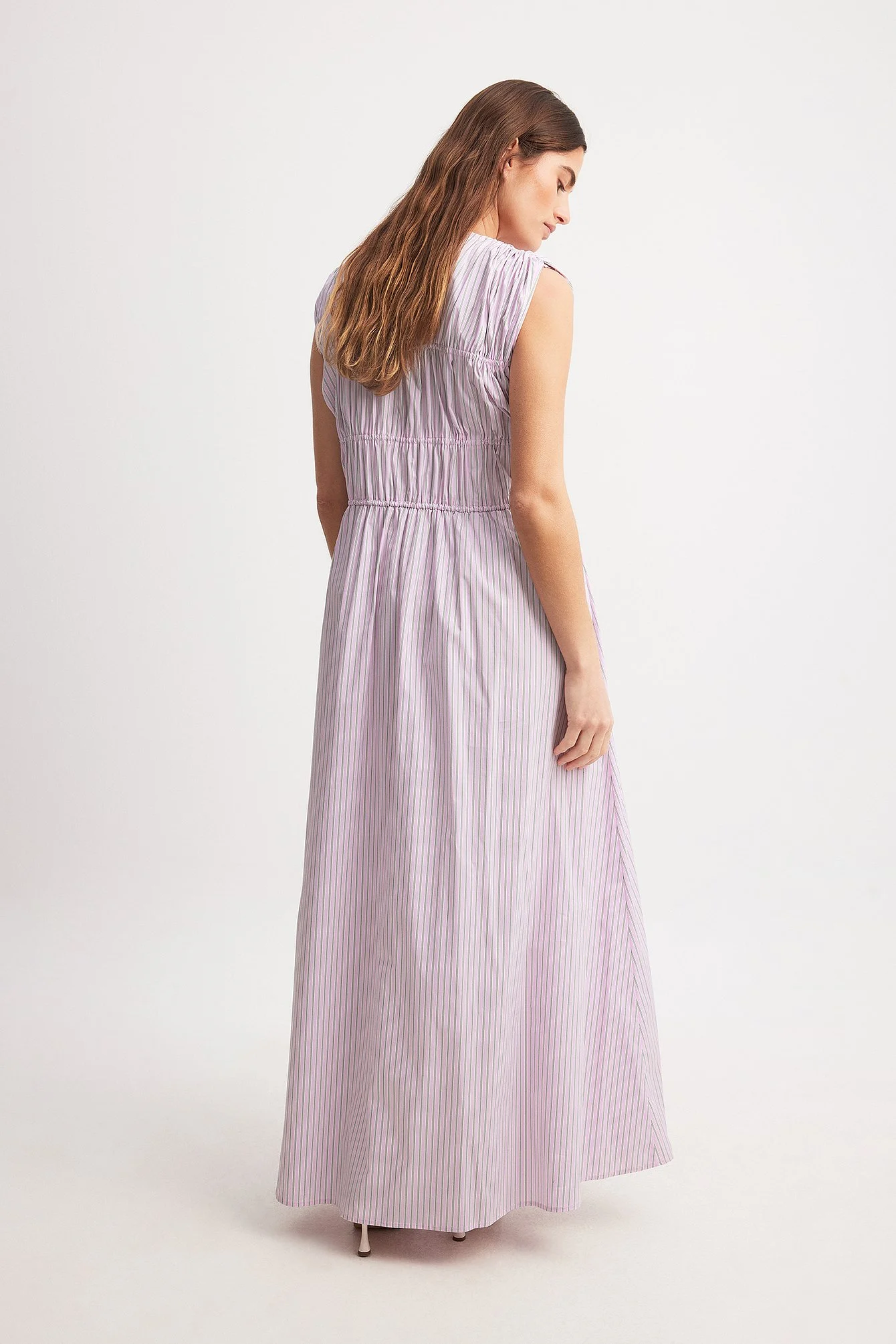 Striped Tie Chest Detail Maxi Dress