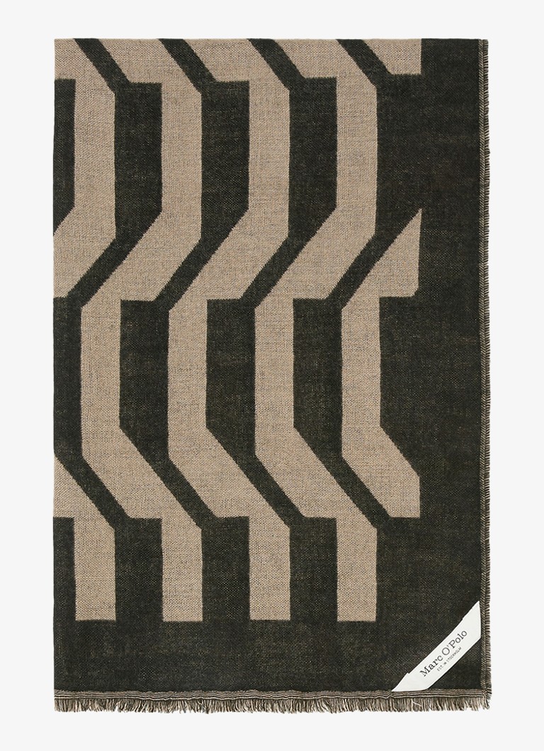 Marc O'Polo  Sjaal in scheerwolblend met grafische print 180 x 90 cm