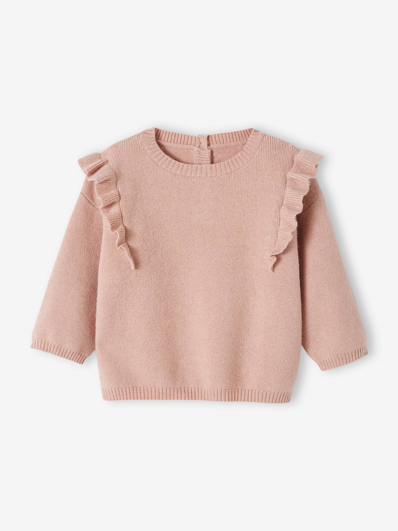 Vertbaudet Baby-Set aus Strick: Pullover & Leggings, personalisierbar - pudrig rosa