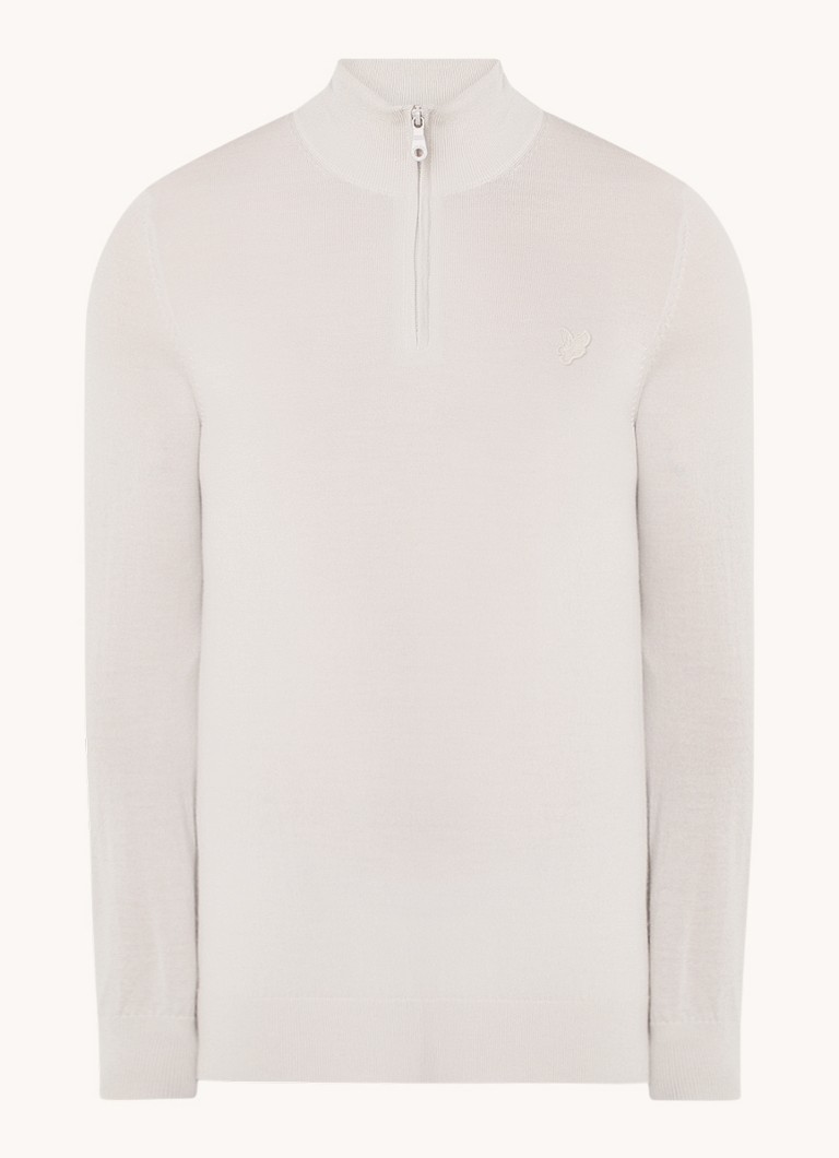 Lyle & Scott Fine-knit wool sweater with half zip and logo