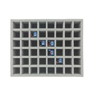 70 mm Full-Size Schaumstoff mit 48 Fächern und angeklebten Boden