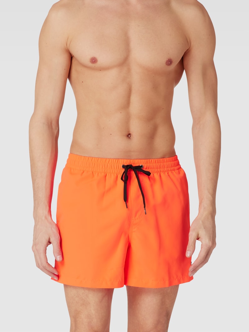 Badehose mit Label-Detail in koralle