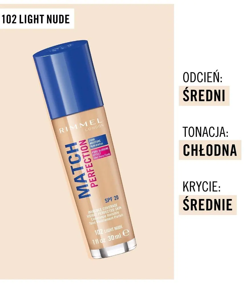 Rimmel Match Perfection tekući puder za lice, 102