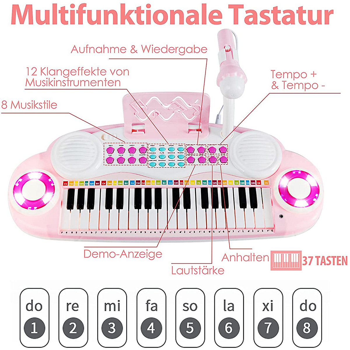 Keyboard mit Hocker & Mikrofon