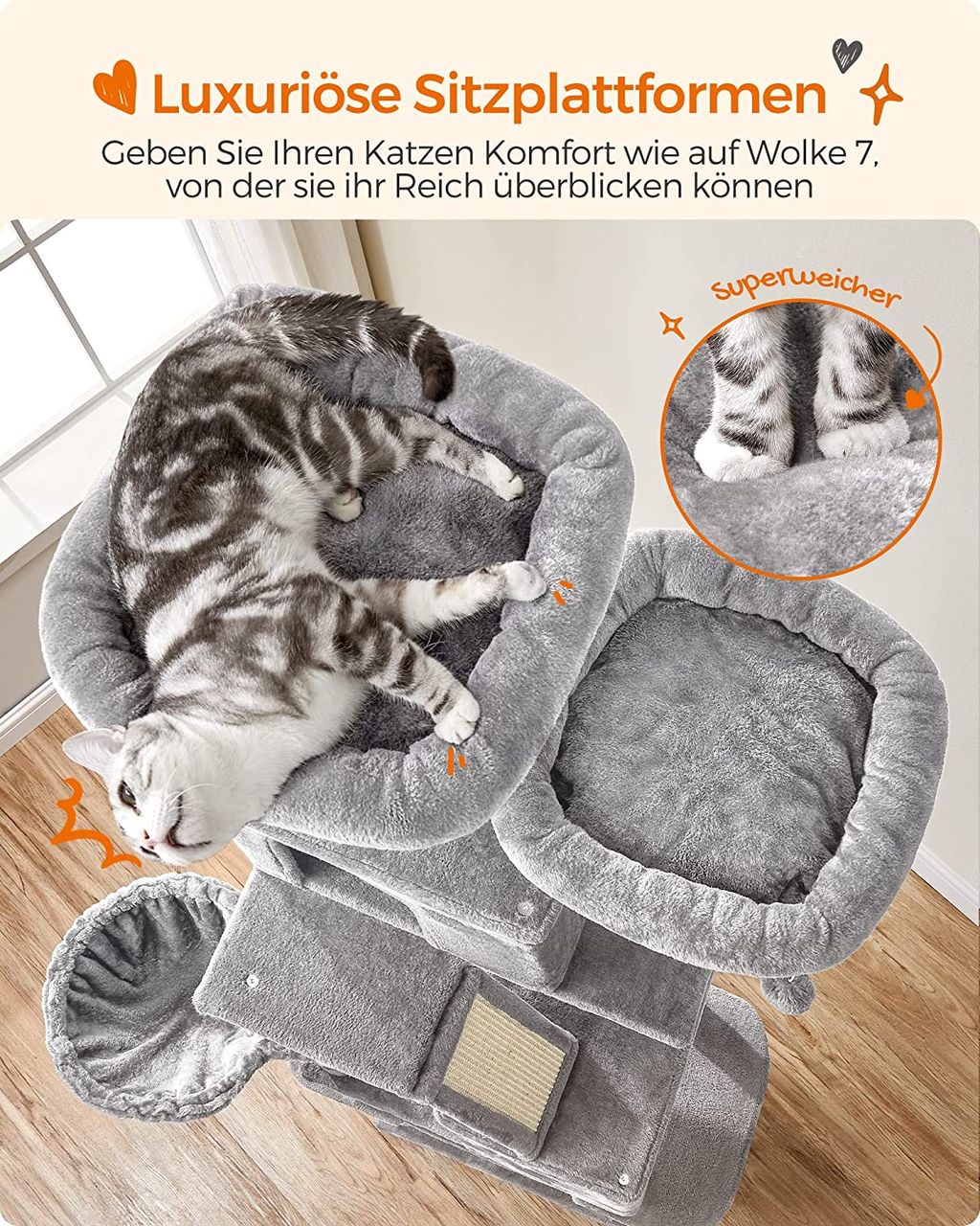 Songmics Katzenbaum, 60x50x206cm