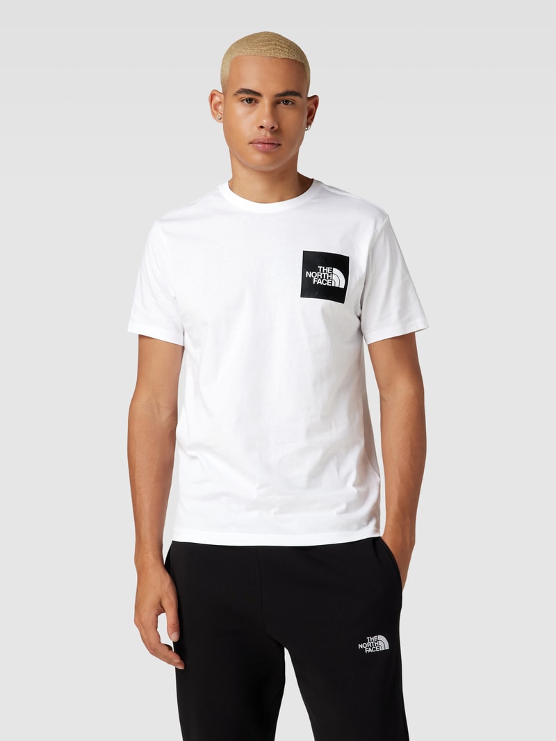 T-Shirt mit Label-Print Modell 'FINE' in weiß
