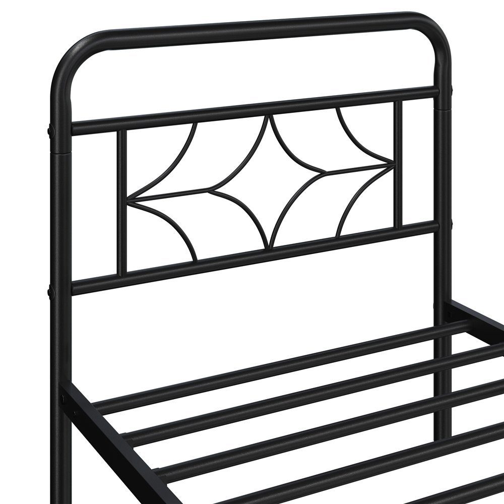 Yaheetech Metallbett, Bettgestell mit Kopfteil & Fußteil, Einzelbett/ Doppelbett Jugendbett