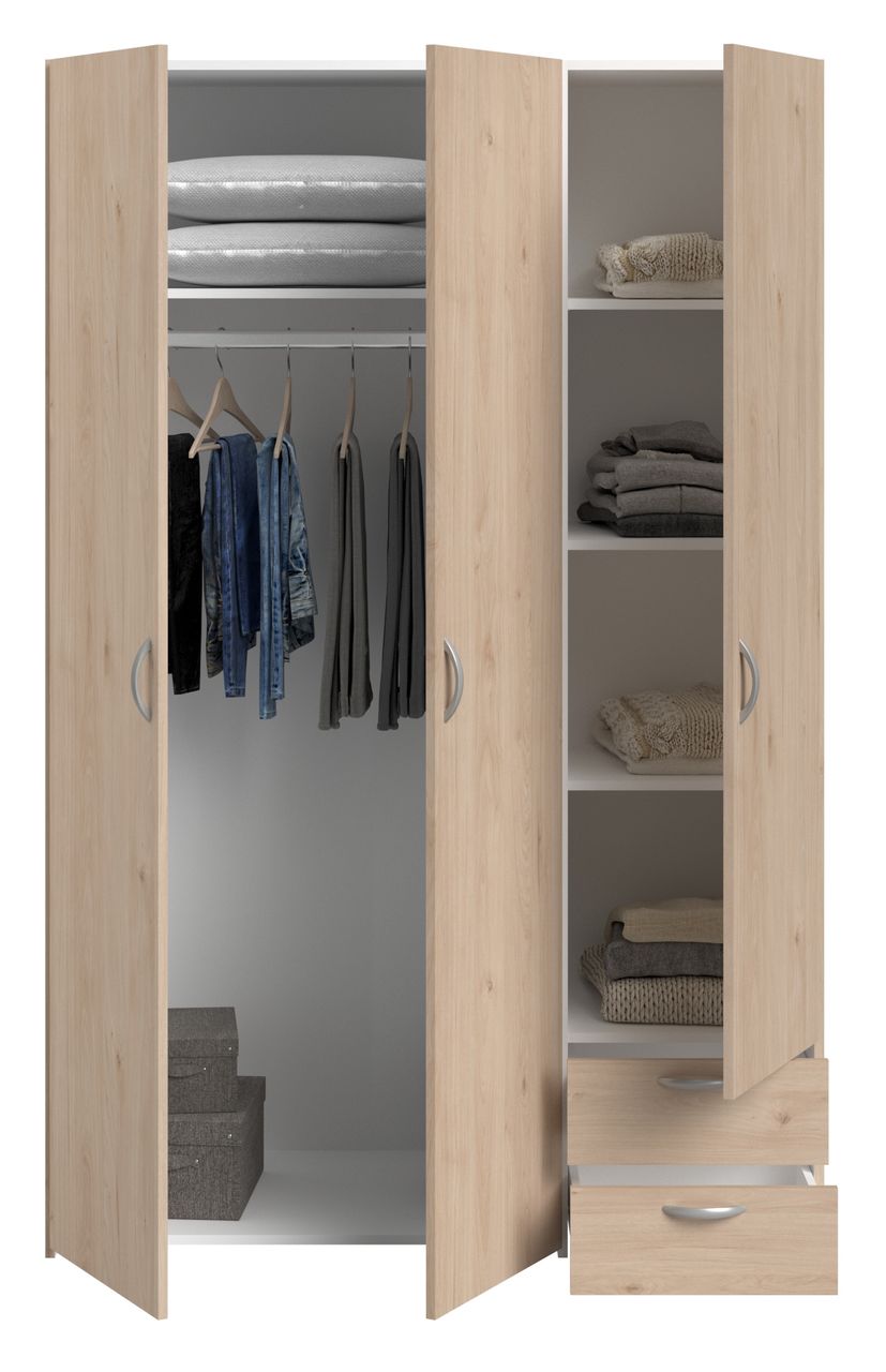 Parisot Kleiderschrank, Daily 12, 3-türig, Eiche